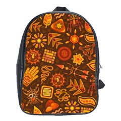 Pattern Background Ethnic Tribal School Bag (large) by Pakrebo