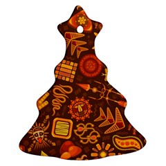 Pattern Background Ethnic Tribal Christmas Tree Ornament (two Sides)