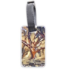 Tree Forest Woods Nature Landscape Luggage Tags (one Side)  by Pakrebo