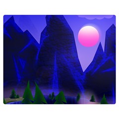 Mountains Dawn Landscape Sky Double Sided Flano Blanket (Medium) 