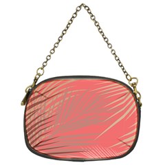 Palms Shadow On Living Coral Chain Purse (two Sides) by LoolyElzayat