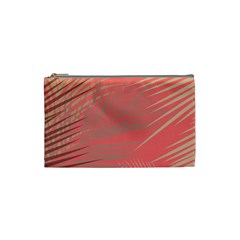 Palms Shadow On Living Coral Cosmetic Bag (small) by LoolyElzayat