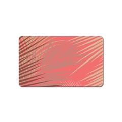 Palms Shadow On Living Coral Magnet (name Card) by LoolyElzayat