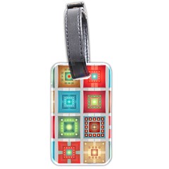 Tiles Pattern Background Colorful Luggage Tags (two Sides) by Pakrebo