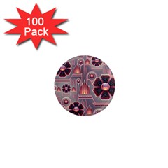 Background Floral Flower Stylised 1  Mini Magnets (100 Pack)  by Pakrebo
