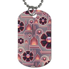 Background Floral Flower Stylised Dog Tag (one Side) by Pakrebo