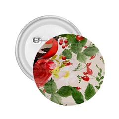 Christmas Bird Floral Berry 2 25  Buttons by Pakrebo