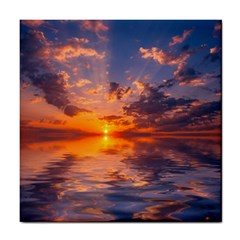 Sunset Dawn Sea Sun Nature Tile Coasters by Pakrebo