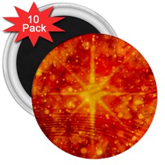 Christmas Star Snow Snowfall 3  Magnets (10 Pack)  by Pakrebo