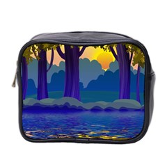 Illustration Vector Forest Nature Mini Toiletries Bag (two Sides) by Pakrebo