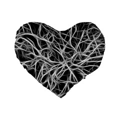 Nerves Cells Dendrites Sepia Standard 16  Premium Flano Heart Shape Cushions by Pakrebo