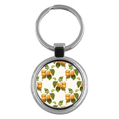 Apricot Fruit Vintage Art Key Chains (round)  by Pakrebo