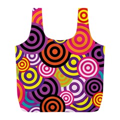 Abstract Circles Background Retro Full Print Recycle Bag (l) by Pakrebo