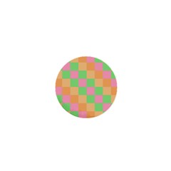 Checkerboard Pastel Squares 1  Mini Buttons by Pakrebo