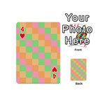 Checkerboard Pastel Squares Playing Cards 54 (Mini) Front - Heart4