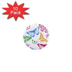 Butterfly Butterflies Vintage 1  Mini Magnet (10 Pack)  by Pakrebo