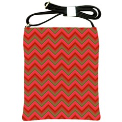 Background Retro Red Zigzag Shoulder Sling Bag by Pakrebo