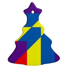 Colorful Red Yellow Blue Purple Christmas Tree Ornament (two Sides) by Pakrebo