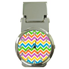 Chevron Pattern Design Texture Money Clip Watches by Pakrebo