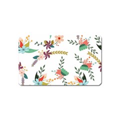 Floral Backdrop Pattern Flower Magnet (name Card) by Pakrebo