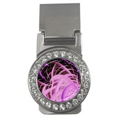 Purple Fractal Artwork Feather Money Clips (cz) 