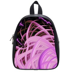 Purple Fractal Artwork Feather School Bag (small) by Pakrebo