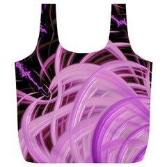 Purple Fractal Artwork Feather Full Print Recycle Bag (xl) by Pakrebo