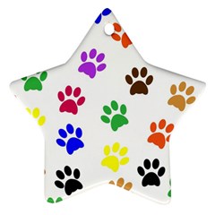 Pawprints Paw Prints Paw Animal Star Ornament (two Sides) by Pakrebo