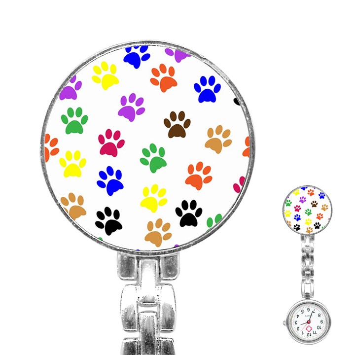 Pawprints Paw Prints Paw Animal Stainless Steel Nurses Watch