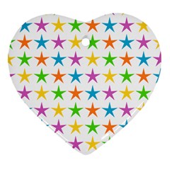 Star Pattern Design Decoration Heart Ornament (two Sides) by Pakrebo