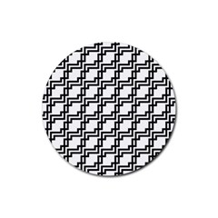 Pattern Monochrome Repeat Rubber Coaster (round)  by Pakrebo