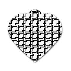 Pattern Monochrome Repeat Dog Tag Heart (two Sides) by Pakrebo