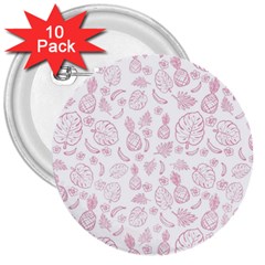 Tropical Pattern 3  Buttons (10 Pack) 