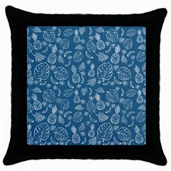 Tropical Pattern Throw Pillow Case (black) by Valentinaart