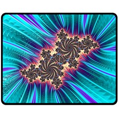 Fractal Mandelbrot Mathematical Double Sided Fleece Blanket (medium)  by Pakrebo