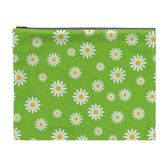 Daisy Flowers Floral Wallpaper Cosmetic Bag (xl) by Pakrebo