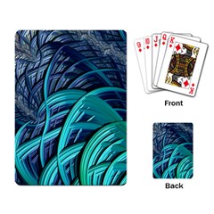 Oceanic Fractal Turquoise Blue Playing Cards Single Design by Pakrebo