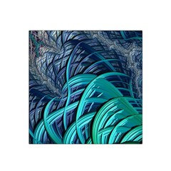 Oceanic Fractal Turquoise Blue Satin Bandana Scarf by Pakrebo