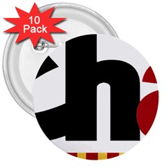 Logo Of Chunta Aragonesista 3  Buttons (10 Pack) 