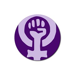 Logo Of Feminist Party Of Spain Rubber Round Coaster (4 Pack)  by abbeyz71
