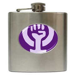 Logo Of Feminist Party Of Spain Hip Flask (6 Oz) by abbeyz71