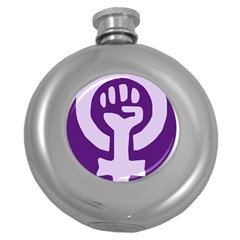 Logo Of Feminist Party Of Spain Round Hip Flask (5 Oz) by abbeyz71