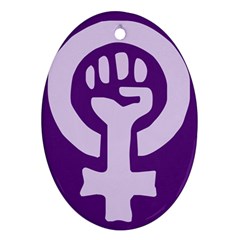 Logo Of Feminist Party Of Spain Oval Ornament (two Sides) by abbeyz71