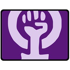 Logo Of Feminist Party Of Spain Fleece Blanket (large)  by abbeyz71