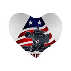 U S  Army Medicine Logo Standard 16  Premium Heart Shape Cushions by abbeyz71