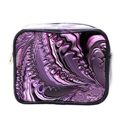 Purple Fractal Flowing Fantasy Mini Toiletries Bag (one Side) by Pakrebo