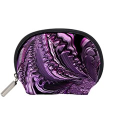 Purple Fractal Flowing Fantasy Accessory Pouch (small) by Pakrebo
