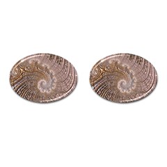 Fractal Art Pattern 3d Artwork Cufflinks (Oval)