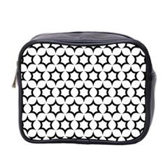 Pattern Star Repeating Black White Mini Toiletries Bag (two Sides) by Pakrebo