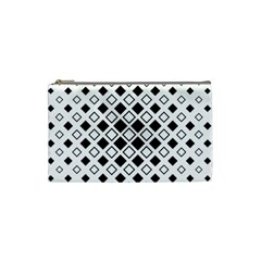 Square Diagonal Pattern Monochrome Cosmetic Bag (small) by Pakrebo